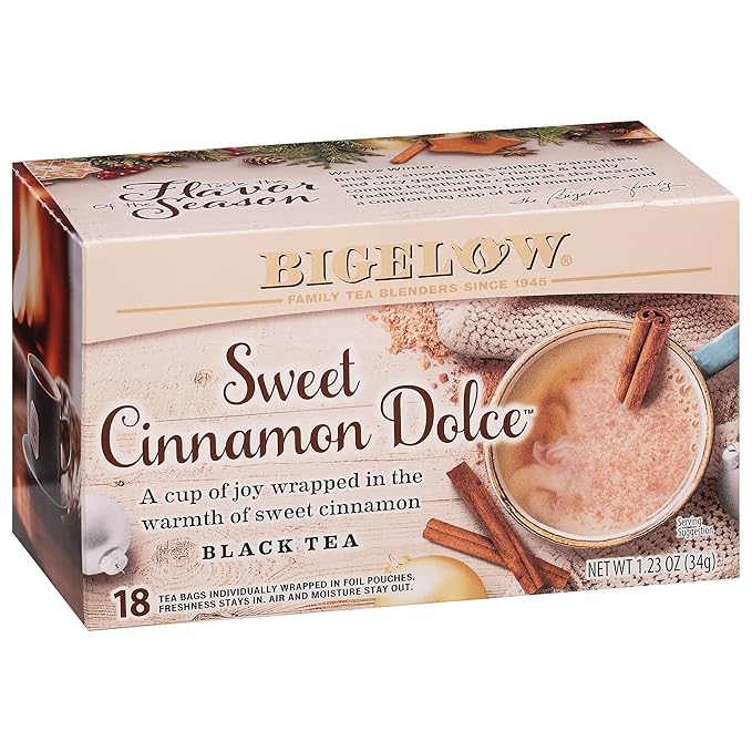 Bigelow Tea Hot Cinnamon Black Tea, Caffeinated Tea with Cinnamon, Holiday and Christmas Tea, 18 Count Box (Pack of 6), 108 Total Tea Bags - Bloomnest