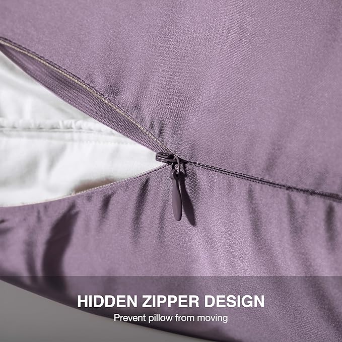 Mulberry Silk Pillowcase for Hair and Skin,Cooling Silk Pillow Case with Hidden Zipper,Allergen Proof Dual Sides Soft Breathable Smooth Silk Pillow Cover for Women (Pink Purple,Body) - Bloomnest