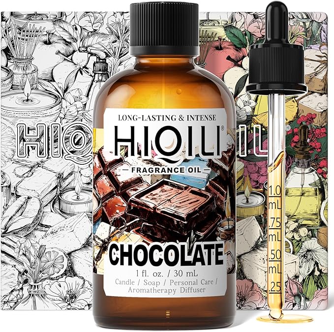 HIQILI Chocolate Fragrance Oil for DIY Candle, Soap & Bath Salts Making, Long Lasting Scents for Home Essential Oil Diffuser - 1 Fl Oz - Bloomnest