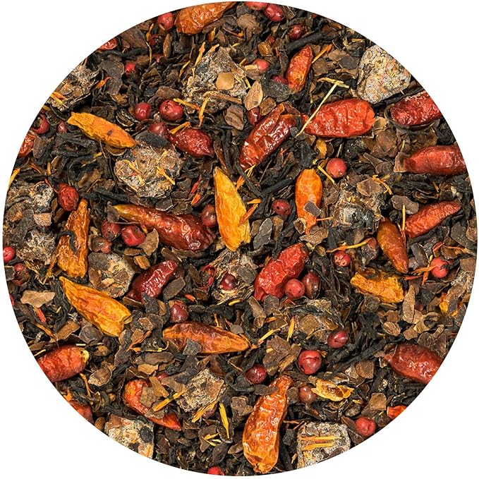 Tiesta Tea - Sexy Hot Christmas, Loose Leaf, Cocoa Chili Black Tea, Premium Blend, High Caffeinated Spicy Black, Make Hot or Iced Tea & Brews Up to 200 Cups, 16oz Resealable Bulk Pouch - Bloomnest