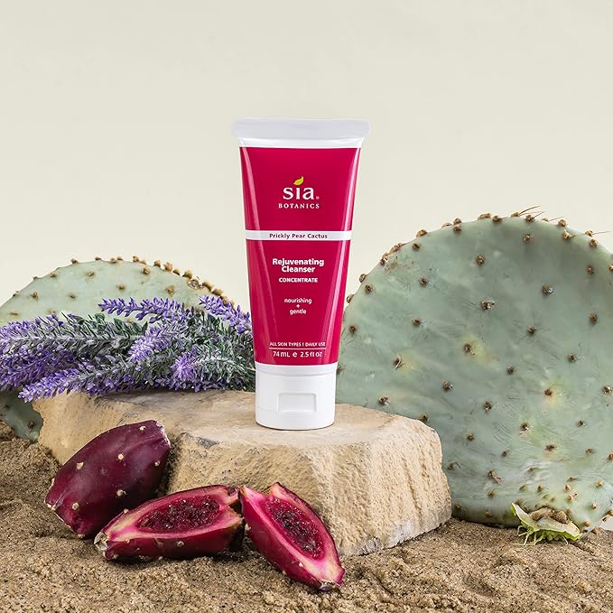 Sia Botanics Rejuvenating Facial Cleanser (74ml/2.5oz Eco Tube) | Face Wash w/Prickly Pear, Aloe Vera, Orange Blossom | Natural, Clean, Botanical Skincare for Women - Bloomnest
