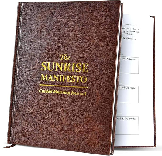 SaltWrap Sunrise Manifesto: Daily Morning Guided Journal for Gratitude, Mindfulness, Wellness, Self Care for Women & Men – 5 Minute Reflection Journal