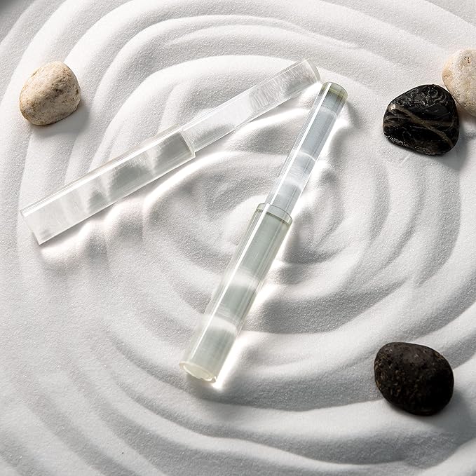 TOPFUND Silicone Quartz Singing Bowl Mallet | Medium-Hard Silicone Sleeve + High Purity Crystal Energy Rod