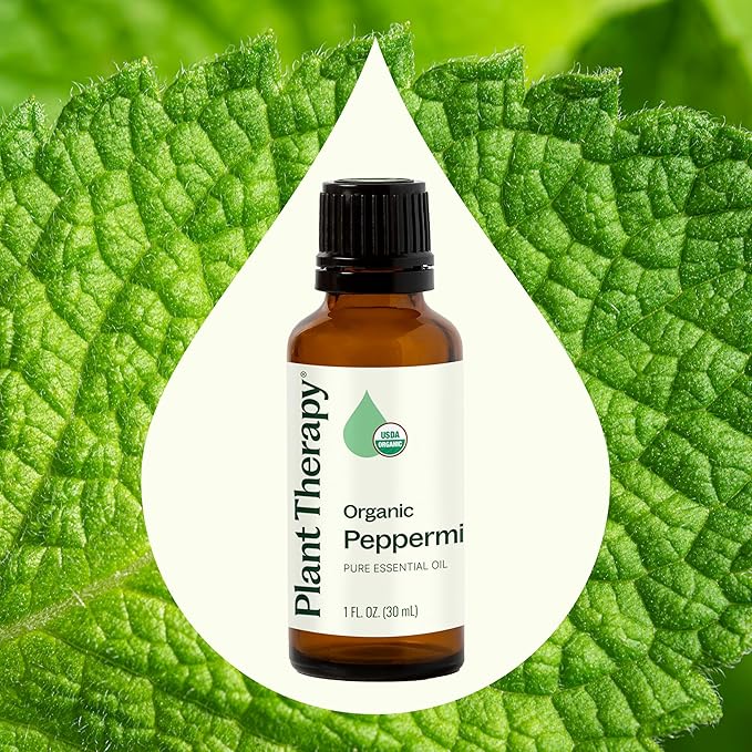 Plant Therapy Organic Peppermint Essential Oil 100% Pure, USDA Certified Organic, Undiluted, Natural Aromatherapy, for Diffusion, Skin, Hair, Therapeutic Grade 30 mL (1 oz) - Bloomnest