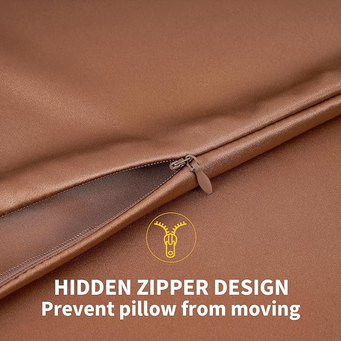 ZIMASILK 100% Pure Mulberry Silk Pillowcase for Hair and Skin Health,Soft and Smooth,Both Sides Premium Grade 6A Silk,600 Thread Count,with Hidden Zipper,1pc (King 20''x36'',Mocha) - Bloomnest