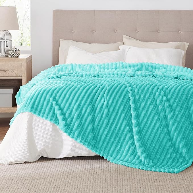 Bedsure GentleSoft Blue King Size Blanket for Bed - Cozy Soft Blankets for Women, Cute Small Fleece Throws for Girls, Birthday Gifts for Women Decor Gifts for Mom, Blue Fog, 108x90 Inches - Bloomnest