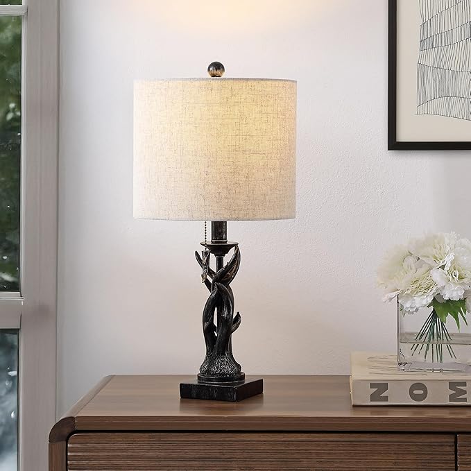 JONATHAN Y JYL1031B Gaston 20.5" Resin Mini LED Table Lamp for Living Room, Family Room, Dining Room, Bedroom, Hallway, Office, Antique Black - Bloomnest