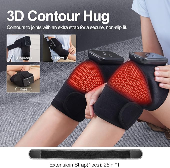 Knee Massager with Heat, Arthritis Pain Relief with 6 Heat Levels & 9 Massage Mode & 5000 mAh,Gift for Both Men and Women（Single） - Bloomnest