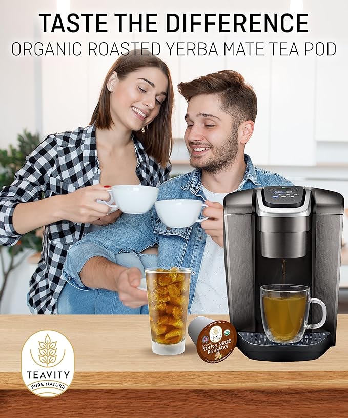 Organic Yerba Roasted Mate Tea Pods for Keurig by Teavity (24 Tea Pods) - Bloomnest