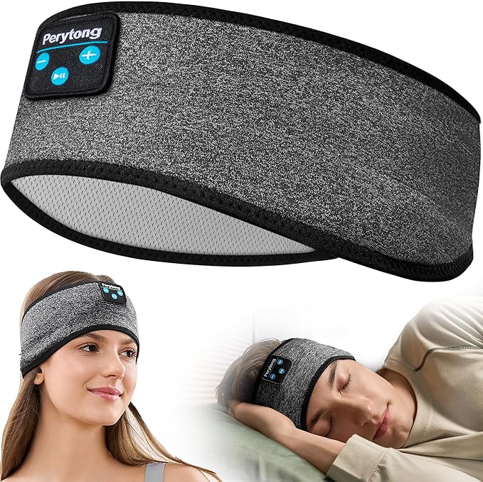 Perytong Wireless Sleep Headband with Comfortable Earbuds for Side Sleepers, Sleeping Eye Mask for Women Men Workout Running - Bloomnest