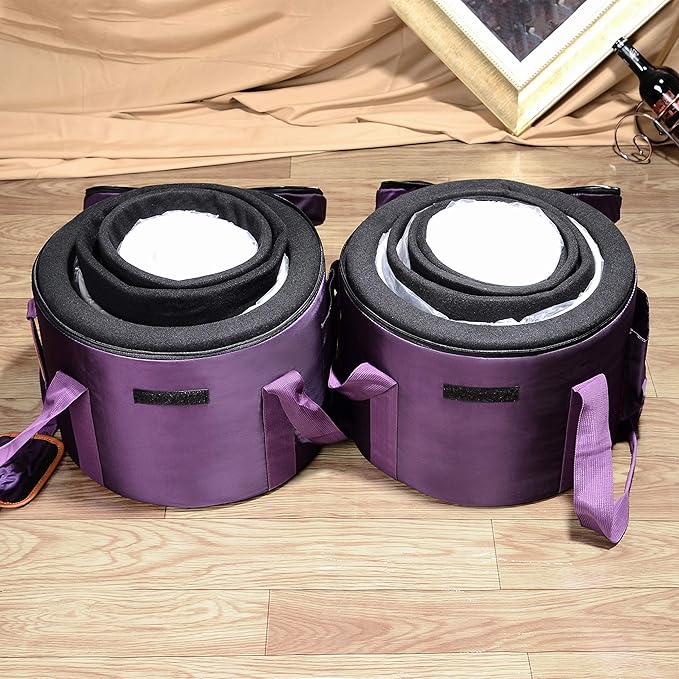 TOPFUND 6-12 inch 432Hz Chakra Set of 7 Crystal Singing Bowls with Heavy Duty Carrying Case and Singing Bowl Mallets - Bloomnest