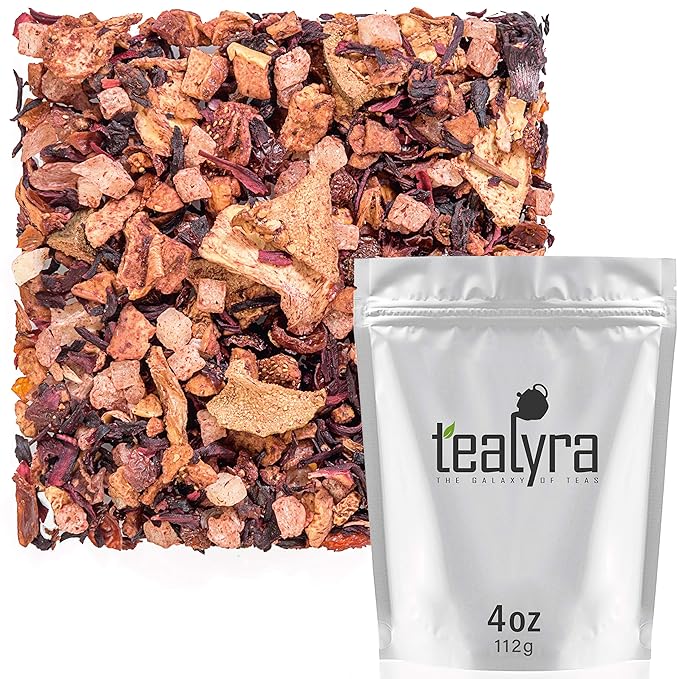 Tealyra - Aloha Hawaii - Pineapple - Hibiscus - Guava - Strawberry - Herbal Fruity Loose Leaf Tea - Hot or Iced - Caffeine Free - 112g (4-ounce) - Bloomnest