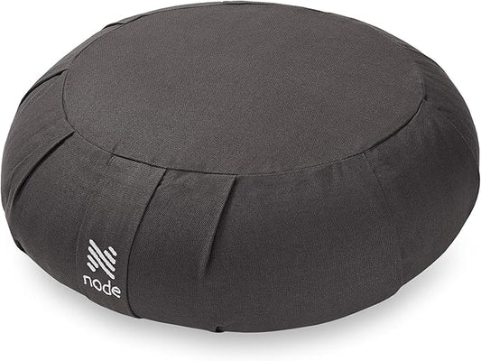 Zafu Meditation Cushion, 15" Round Buckwheat Yoga Pillow with Organic Cotton Cover - Bloomnest