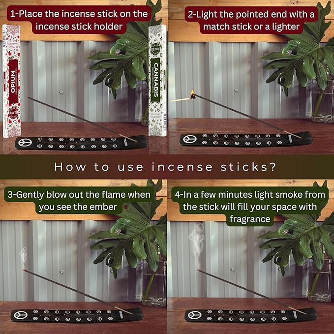 Trumiri Incense Sticks - Combo Pack of 40 Insence-Sticks - 20 Opium + 20 Cannabis - Insenses - Insents - Incents - Inscense - Incence - Incienso - All Natural Incense Sticks TRUMIRI
