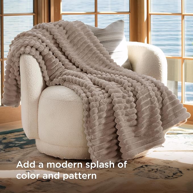 Bedsure GentleSoft Light Brown Fleece Blanket for Couch - Cozy Soft Blankets for Women, Cute Small Throws for Girls, 50x70 Inches - Bloomnest