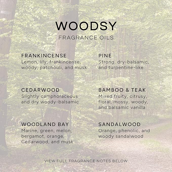 Eternal Essence Oils Woodsy Premium Fragrance Oils Set - Including Pine, Cedar Wood, Sandalwood, Bamboo & Teak, Woodland Bay and Frankincense - Rustic and Woody Scented Oils (6 Pack) - Bloomnest