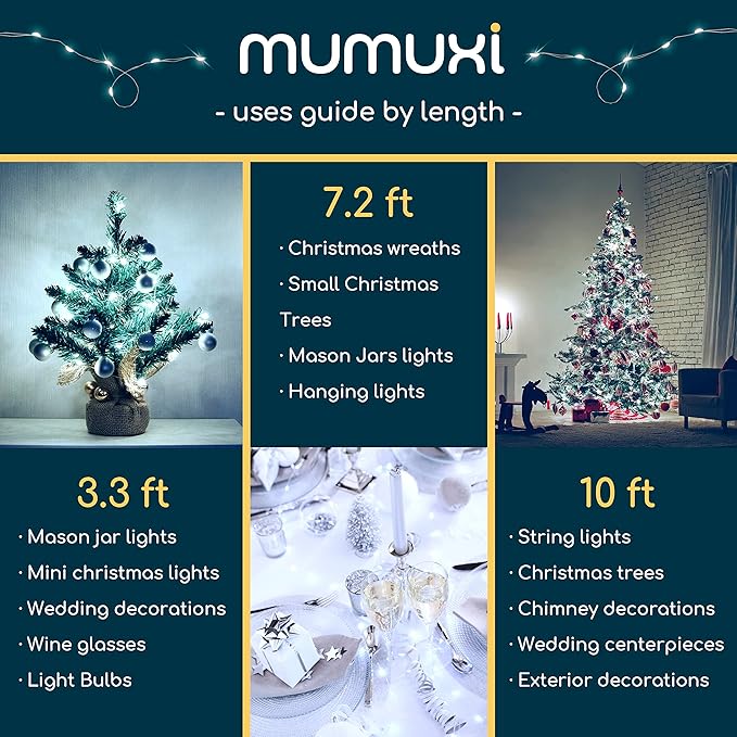 MUMUXI 20 Pack 3.3ft Fairy Lights Battery Operated String Lights, Mini White LED Powered, Waterproof, Silver Wire Firefly Mason Jar for Home, Party, Wedding Decorations, Cool White - Bloomnest