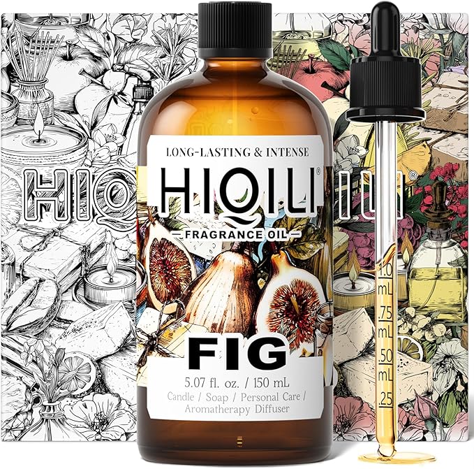 HIQILI Fig Fragrance Oil for Hotel Scent Diffuser, Candle & Soap Making Kit, Add to Skin Care, Bath & Body Products - 5.07 Fl Oz HIQILI