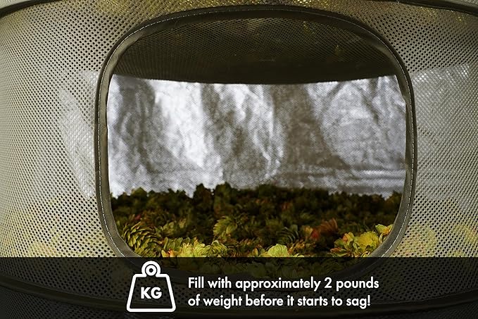 Grow1 3ft Drying Rack with Zipper Openings Collapsible Mesh Herb and Flower Hanging Dryer with Carrying Case for Secure Enclosed Drying - Bloomnest