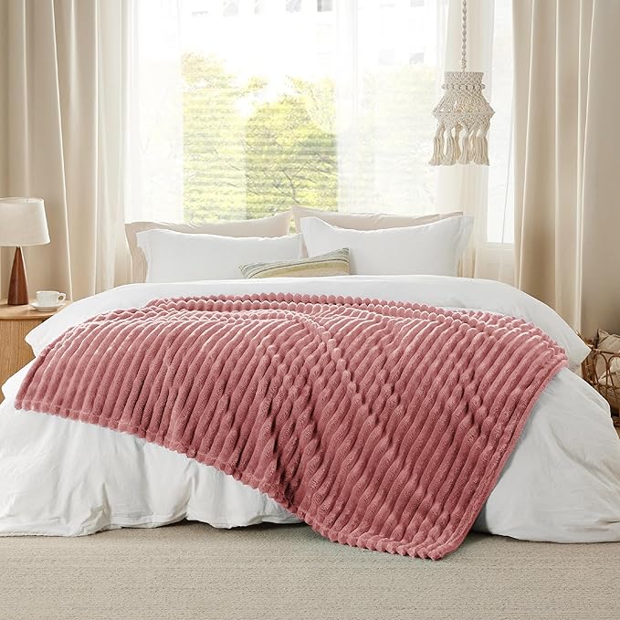 Bedsure GentleSoft Brick Dust Fleece Twin Blanket for Couch - Cozy Soft Blankets for Women, Cute Small Throws for Girls, 60x80 Inches - Bloomnest