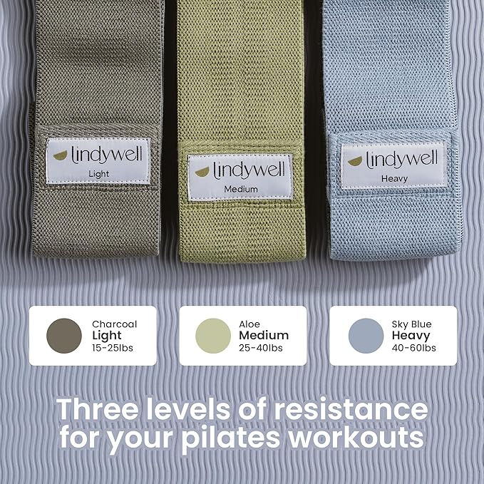 Lindywell Fabric & Exercise Bands for Women & Men - Resistance Bands for Working Out, Including Glute Activation, Strength Training, Physical Therapy - Durable, Non-Slip & Perfect for Home Or Gym Use - Bloomnest