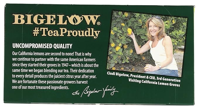 BigelowTea Green Tea With Lemon (Caffeinated), 20 Count - Bloomnest