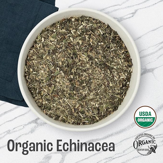 J Mac Botanicals, Organic Echinacea Herb & Sifted, Echinacea Purpurea, Organic Purple Cornflower tea - Bloomnest