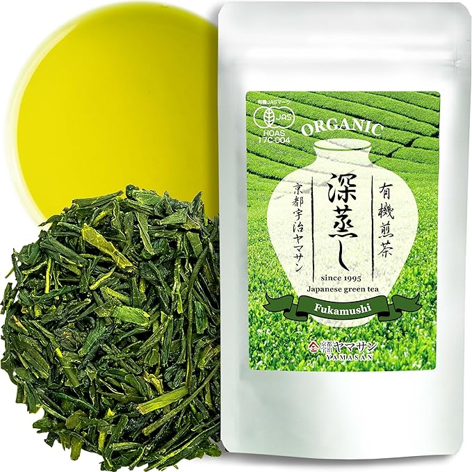 chaganju Green Tea Sencha Fukamushi - deep-steamed green tea - Japanese Organic Loose Leaf Tea, 80g【YAMASAN】 - Bloomnest