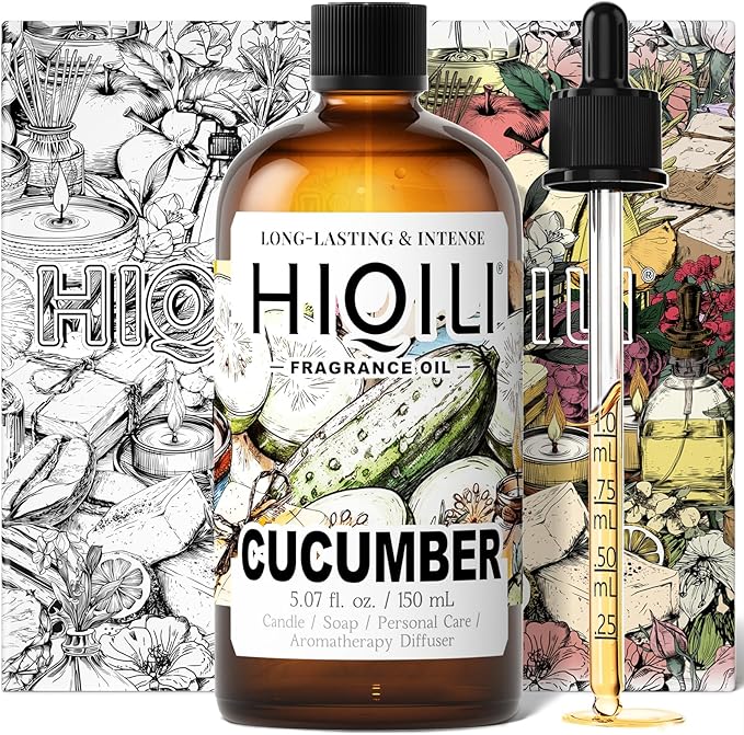 HIQILI Cucumber Fragrance Oil for Diffuser Use, Fresh Scents for DIY Soap, Body Spray, Candle Supplies for Candle Making - 5.07 Fl Oz - Bloomnest