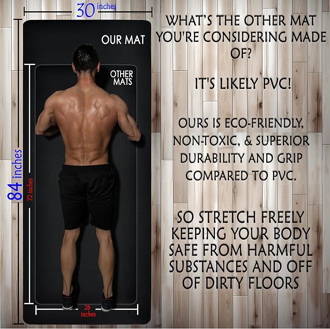 Tatago Extra Thick Yoga Mat Wide & XL-Our 10mm Extra Large Yoga Mat Thick Extra Wide And Long For Total Joint Cushioning. A Large Exercise Mat Thick And Perfect For Home Workout Pilates Or Studio.