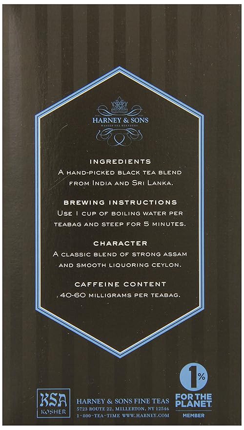 Harney & Sons Black Tea, Orange Pekoe, 20 Tea Bags (Pack of 2) - Bloomnest