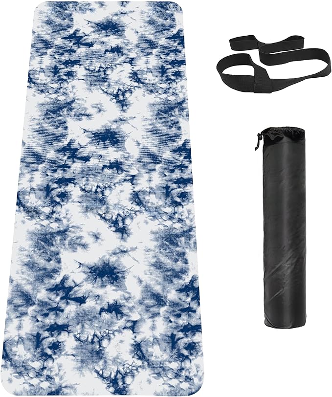 Non Slip Yoga Mat TPE Workout Mat for Men Women, Thick Workout Mat with Carrying Strap, Fitness Mats for Exercise, Yoga, Fitness, Pilates, Floor Workouts (72" x 24" x 6mm) - Bloomnest