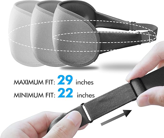 Sleep Eye Mask for Side Sleeper, Lash Extensions 3D Contoured Cup Sleeping Mask for Men Women, Travel Blackout Night Blindfold Eye Shade Cover with Adjustable Strap (Grey-Side Sleeper) - Bloomnest