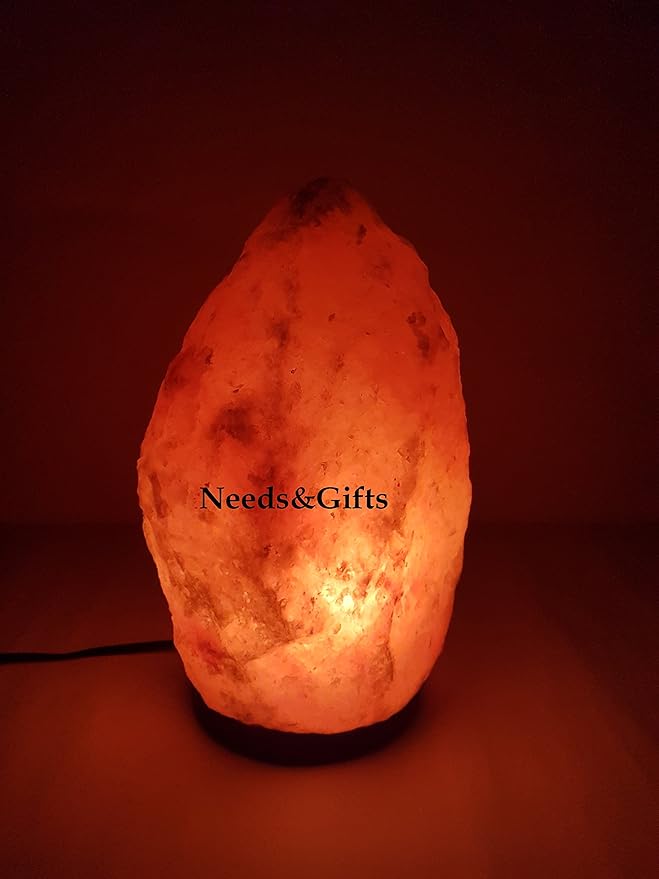 Himalayan Dimmable, Natural Himalayan Crystal Rock Salt Lamp Pink Light, Hand Crafted Wooden Base Direct from Foothills of The Himalayas Home Decor, Night Light & Gifts