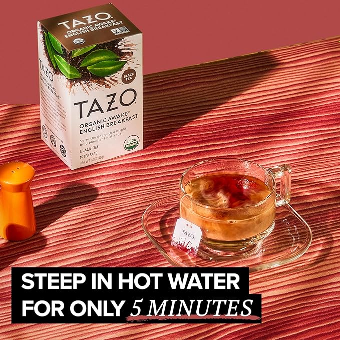 TAZO Tea Bags, Regenerative Organic: Chai Black Tea, Awake English Breakfast Black Tea, & Earl Grey Tea 16 CT (2ea) (Variety Pack) - Bloomnest