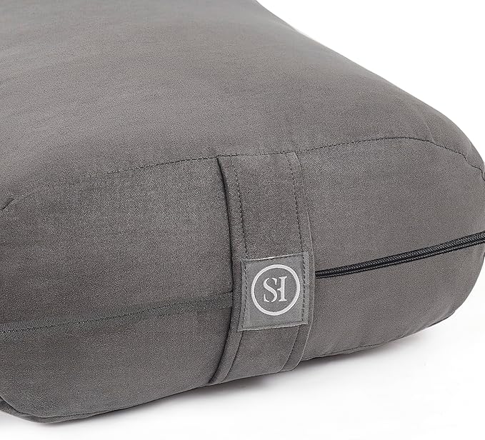 Meditation Cushion Bolster Pillow for Restorative Yoga – Supportive Cushion for Meditation, Pilates, and Relaxation – Filled with Buckwheat Hulls - Removable Cover - Bloomnest