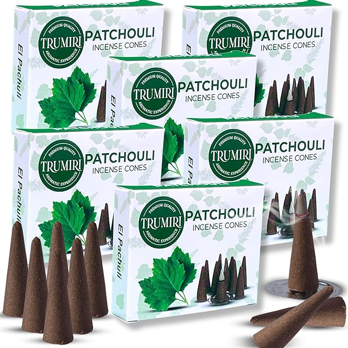 Patchouli Incense - 60 Cones, Six Packs of 10, Scented TRUMIRI