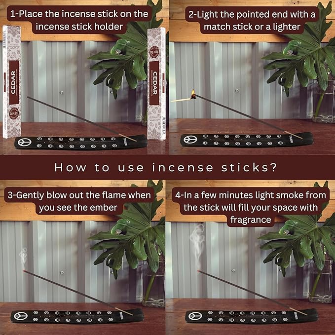 Cedar Incense Sticks - Total 40 Insence-Sticks - Dual Pack of 20 Insense - Inciensos - Inscents - Natural Non Toxic Ingredients - Incents - Incence - Inscense - Insents TRUMIRI