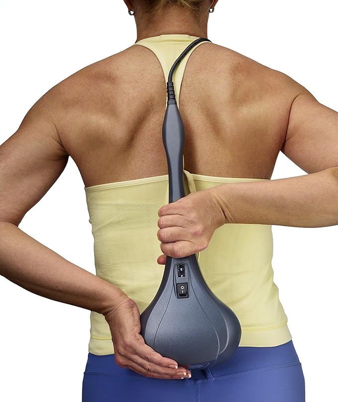 Thumper Sport Percussive Massager - Deep Tissue Home use Massage for Muscles, Back, Shoulders, Neck, Legs, arms. Portable Therapy Action Electric Handheld Massager with Long Handle - Bloomnest