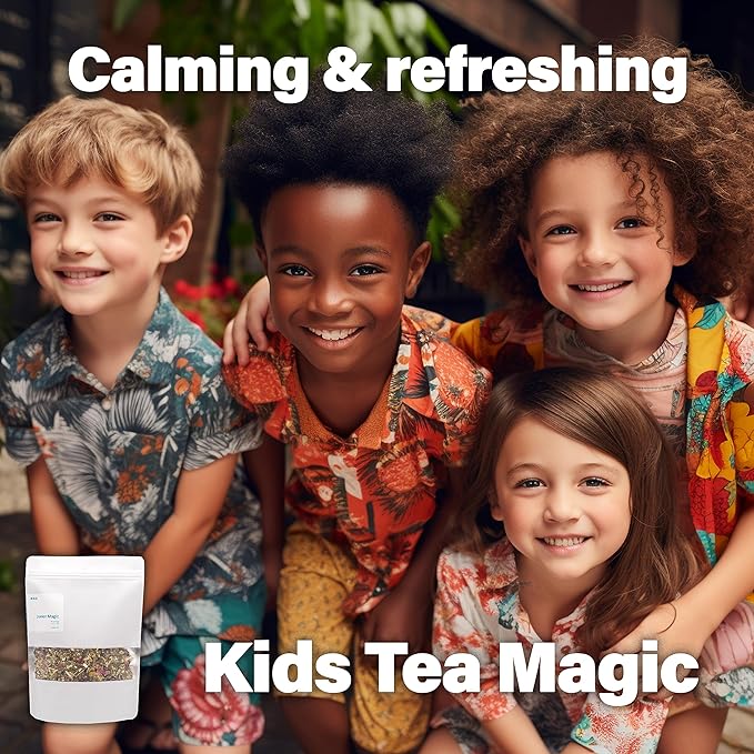 Kilu Junior Magic Kids Herbal Tea - 100% Organic - Calming, Refreshing, Focus & Immunity-boosting Tea for Children - Loose Leaf - 45 Servings - Bloomnest