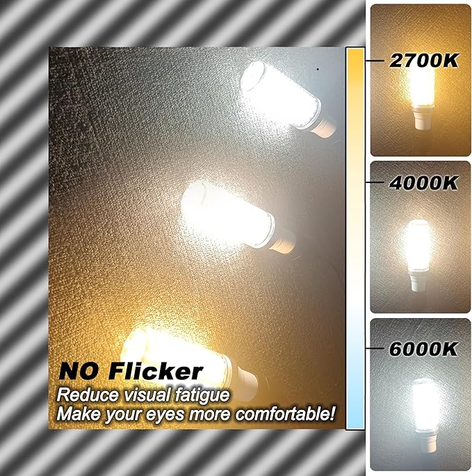 Big 1.77x 6.1 inch, E12 200w Equivalent LED Candelabra Bulbs C7,6000K Daylight Bright White,3000 lm T6 E12 20W LED Chandelier Light Bulbs for Ceiling Pendant Lighting Floor Lamp,Non-dimmable,3 Pack - Bloomnest