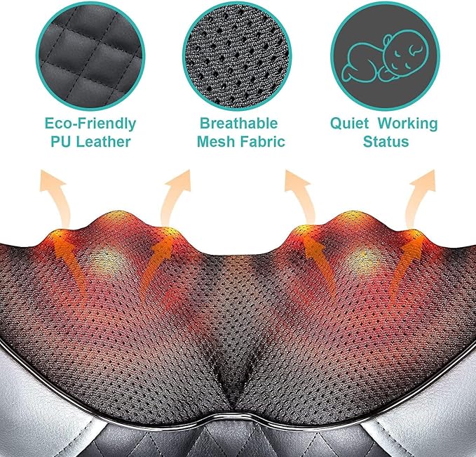 Medcursor Neck Massager, Portable Electric Shiatsu Back Massage Device with Heat, Deep Tissue 3D Kneading Pillow for Muscle Pain Relief (No Battery) - Bloomnest