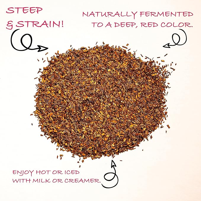 Worldwide Botanicals Organic Red Rooibos Tea – 1lb - 100% South African Aspalathus linearis – Loose Leaf, Cut and Sifted - Resealable Bag for Freshness, 1 Pound Bag - Bloomnest