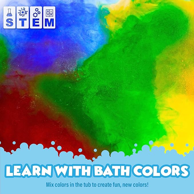 Tub Works Bath Color Tablets for Kids, 150 Count | Nontoxic & Fragrance-Free | Fizzy & Vivid Bath Color Tablets Create Fun Bath Colors | 7 Colored Water Tablets for Variety | BathBombs for Kids Bath - Bloomnest