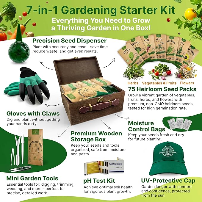 Organo Republic Medicinal & Tea Herb Seeds Variety Pack for Indoor & Outdoors - 75 Variety Pack. Non-GMO Heirloom Garden Seeds: Rosemary, Cilantro, Basil, Oregano, Parsley, Dill, Lavender, Catnip - Bloomnest
