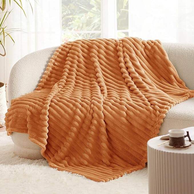 Bedsure GentleSoft Orange Twin XL Blanket for Bed - Cozy Soft Fall Blankets for Women, Cute Small Fleece Throws for Girls, Birthday Gifts for Women, 66x90 Inches - Bloomnest