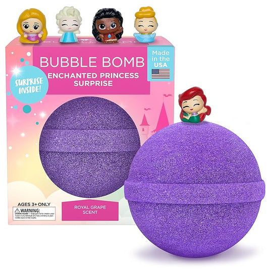 Princess Bath Bombs for Girls with Surprise Toys Inside (1 Pack) – Large Fizzy Bubble Bath Bomb for Kids - Princess, Mermaid, Fairytale Bath Toys – Fruity Scent, Skin-Safe, Made in USA by Two Sisters - Bloomnest