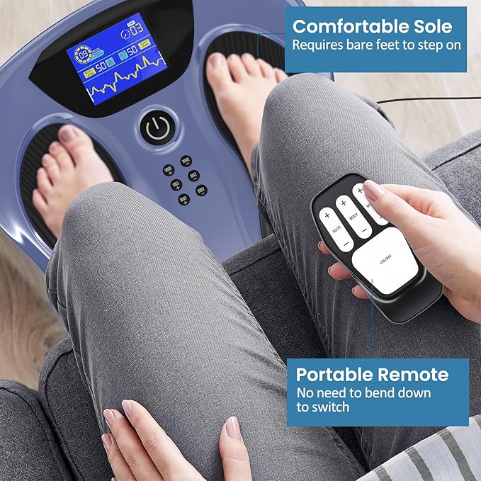 Creliver EMS Foot Stimulator Pro, EMS Foot Massager for Neuropathy with Ergonomic Sole, Neuropathy Pain Relief for Feet Circulation, Leg & Feet Massager with 8 Gel Pads, Tens Unit Muscle Stimulator - Bloomnest