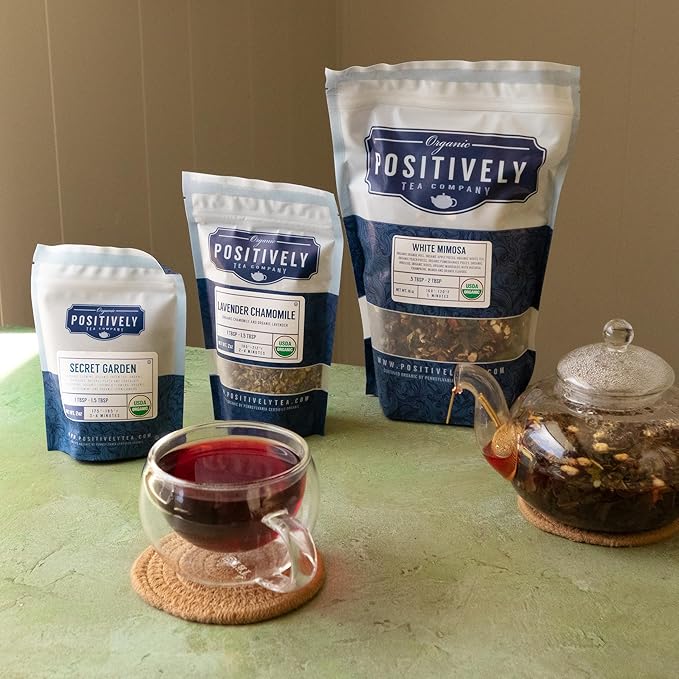 Organic Positively Tea Company, Lavender Chamomile, Herbal Tea, Loose Leaf, 4 Ounce - Bloomnest
