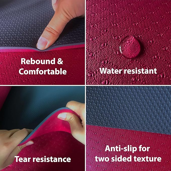 Extra Thick Exercise Yoga Mat with Strap - 2/5 Inch (10MM), Non-Slip Workout Mat for Yoga, Pilates, and Floor Exercises - Bloomnest